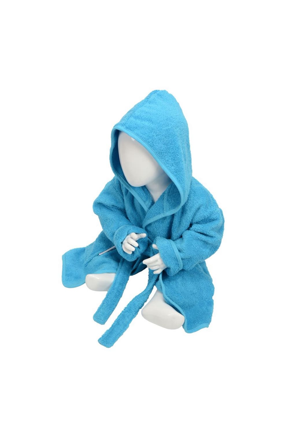 A&R Towels Baby/Toddler Babiezz Hooded Bathrobe (Aqua Blue) (3/12 Months)