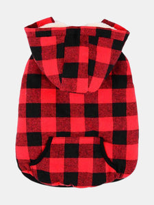 Flannel Detachable Hood Jacket | Dog Clothing