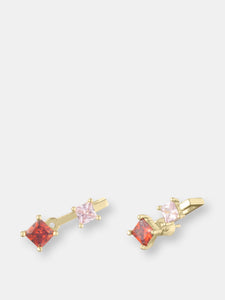 Rachelle Red and Pink Earrings