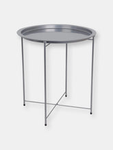 Load image into Gallery viewer, Foldable Round Multi-Purpose Side Accent Metal Table, Silver