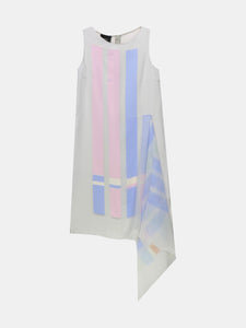 Akris Women's Multicolored Pastel Silk Striped Sleeveless Dress