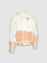 Load image into Gallery viewer, Shorter Off-White Denim Jacket with Rose Gold Foil