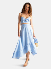 Load image into Gallery viewer, Marika French Blue Linen Skirt