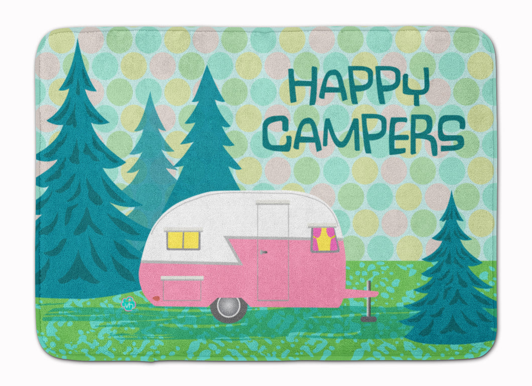 19 in x 27 in Happy Campers Glamping Trailer Machine Washable Memory Foam Mat