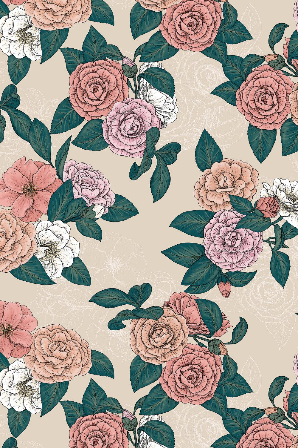 Eco-Friendly Illustrated Floral Wallpaper