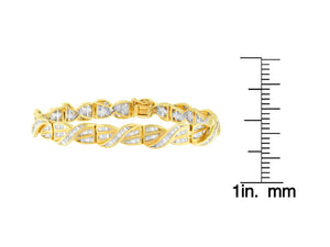 14K Yellow Gold Baguette Cut Diamond Bracelet