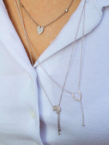 Drizzle Drip Teardrop Bolo Adjustable Diamond Lariat Necklace In 14K Yellow Gold Vermeil On Sterling Silver