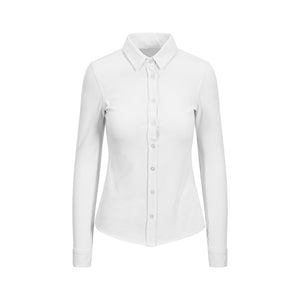 AWDis So Denim Womens/Ladies Anna Knitted Long Sleeve Shirt (White)