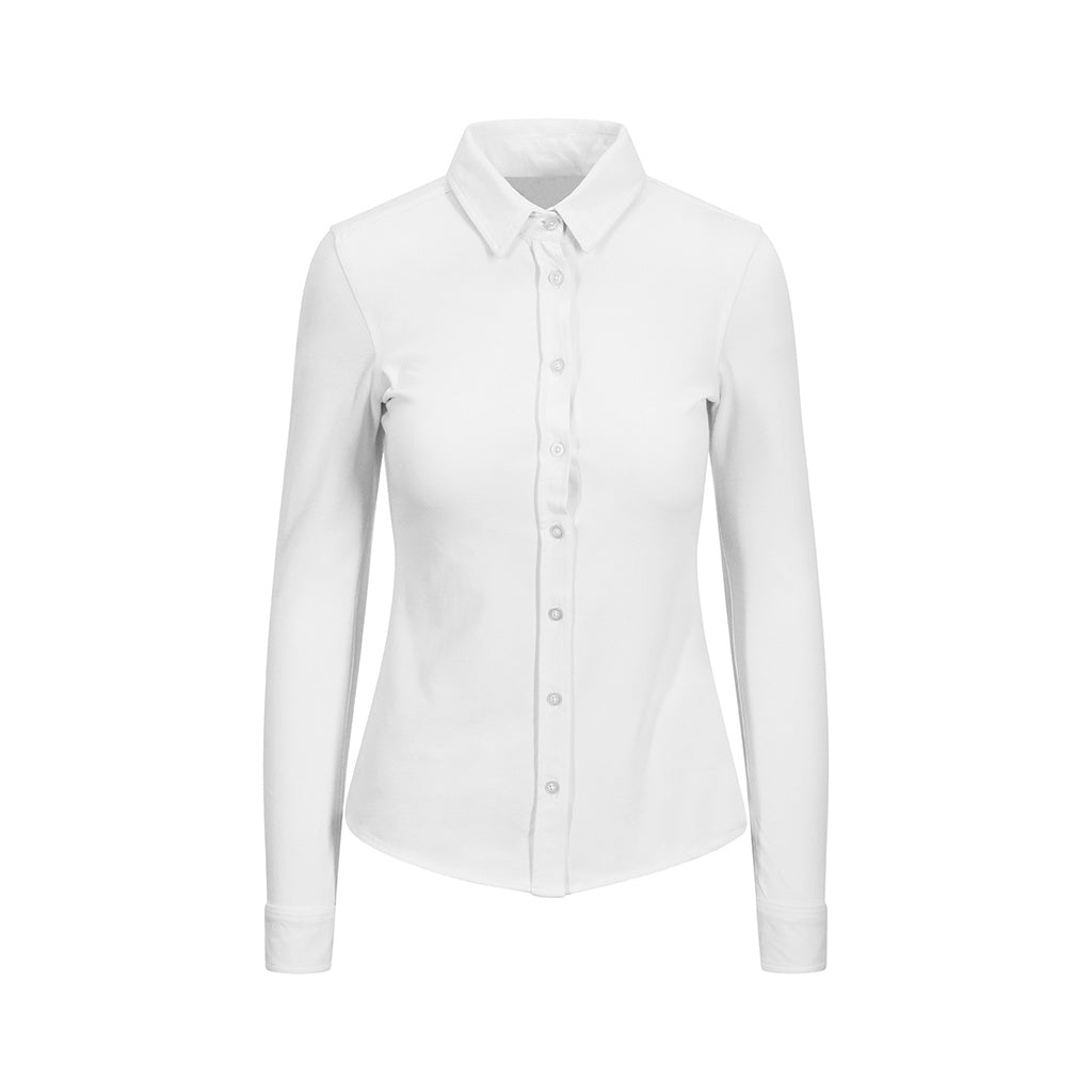 AWDis So Denim Womens/Ladies Anna Knitted Long Sleeve Shirt (White)