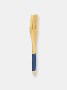 Michael Graves Design Slotted Bamboo Spatula with Indigo Silicone Handle