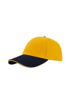 Load image into Gallery viewer, Liberty Sandwich Heavy Brush Cotton 6 Panel Cap - Yellow/Navy
