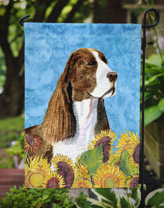 Springer Spaniel In Summer Flowers Garden Flag 2-Sided 2-Ply
