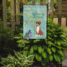Load image into Gallery viewer, 11 x 15 1/2 in. Polyester Welcome Friends Flashy Fawn Boxer Garden Flag 2-Sided 2-Ply