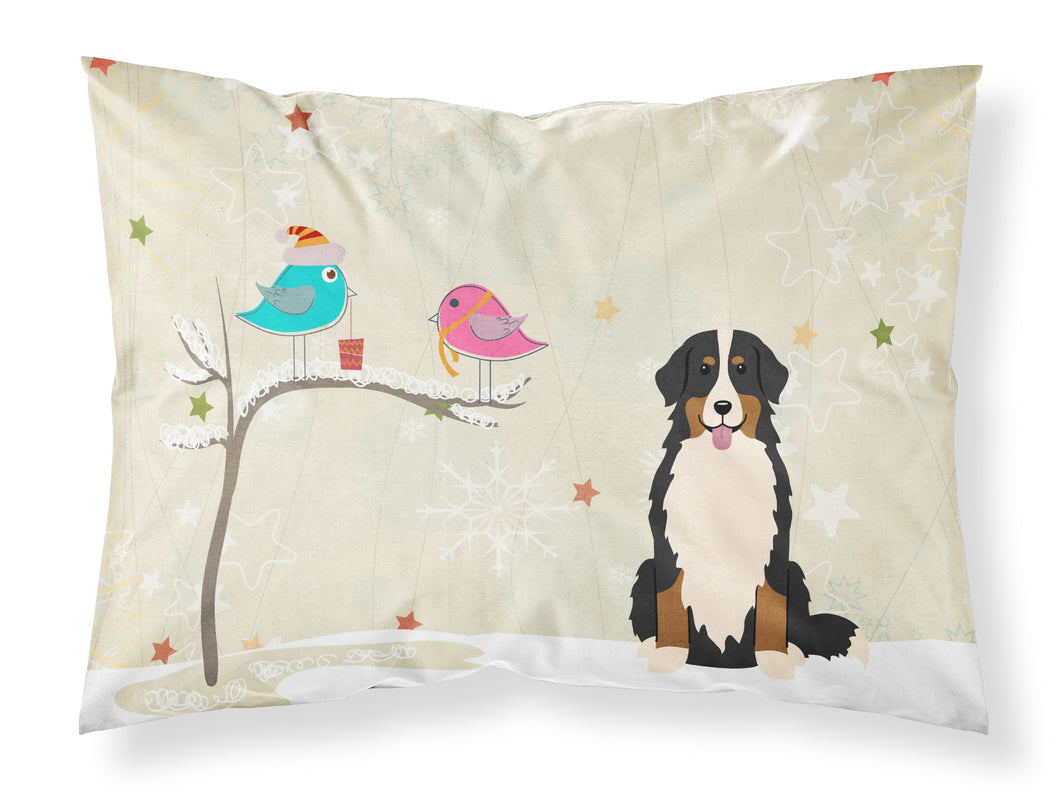 Christmas Presents between Friends Bernese Mountain Dog Fabric Standard Pillowcase
