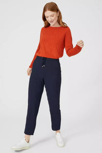 Womens/Ladies Geo Slash Neck Sweater - Apricot