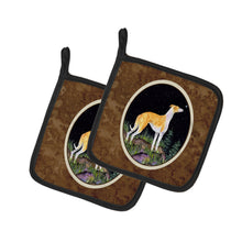 Load image into Gallery viewer, Starry Night Whippet Pair of Pot Holders