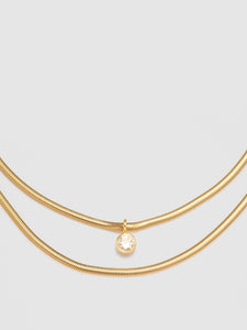Lucile Gold Snake Chain Necklace with Pendant