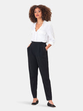 Load image into Gallery viewer, Tara Pant in Moss Crepe Black