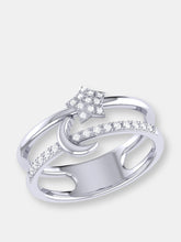 Load image into Gallery viewer, Starlit Crescent Double Band Diamond Ring In Sterling Silver