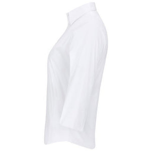 Russell Collection Ladies/Womens 3/4 Sleeve Easy Care Fitted Shirt (White)