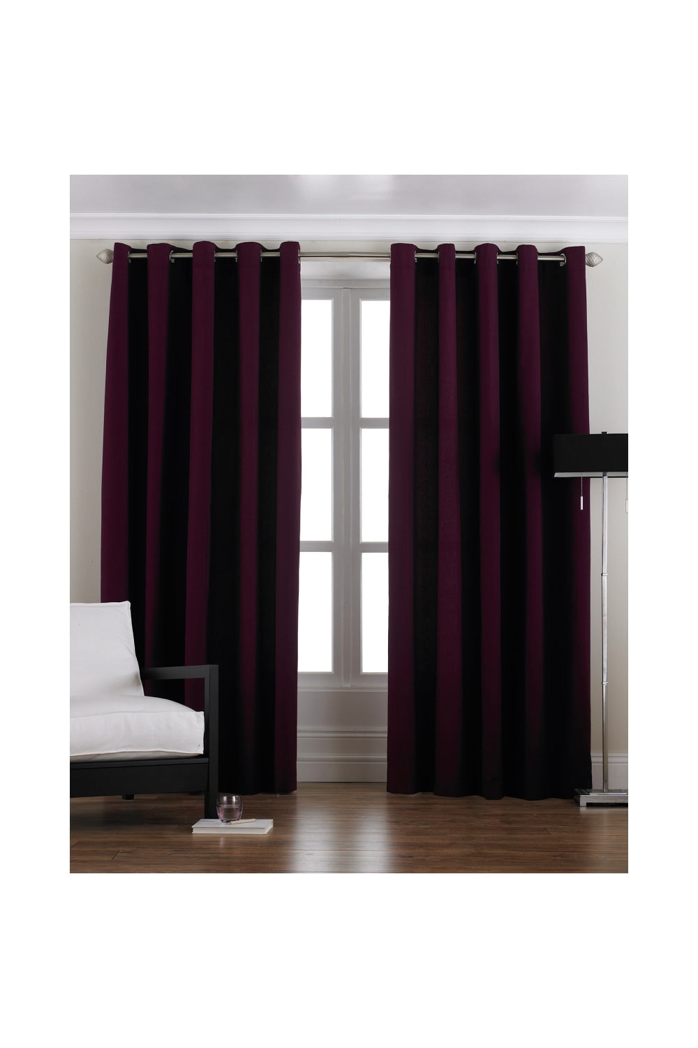 Riva Home Panama Ringtop Curtains (Damson) (90 x 90 inch)