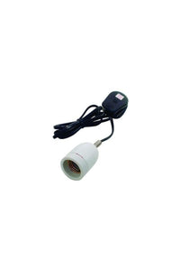Komodo Mountable Ceramic ES Lamp Fixture (UK Plug) (White) (One Size)