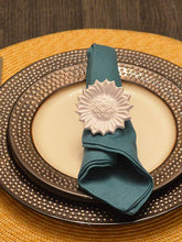 Load image into Gallery viewer, Vibhsa Sunflower White Napkin Rings Set Of 4
