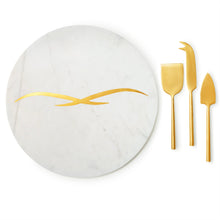 Load image into Gallery viewer, Albatross Marble Cheese Board with Knives