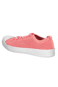 Womens/Ladies Schnoodle Lace Up Casual Sneakers - Coral