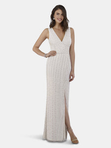 Lara 51018 - Thigh High Slit Sleeveless Bridal Gown
