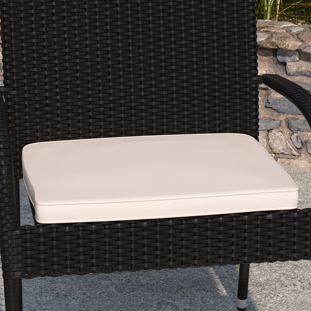 Saraceno Patio Chair Cushion With Weather-Resistant Zippered Gray Cover And 1.25