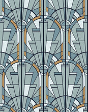 Load image into Gallery viewer, Eco-Friendly Art Deco Arched Window Wallpaper