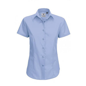 B&C Ladies Smart Short Sleeve Poplin Shirt / Ladies Shirts (Business Blue)