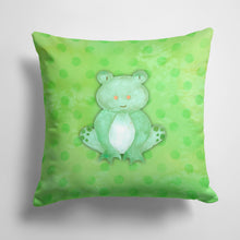 Load image into Gallery viewer, 14 in x 14 in Outdoor Throw PillowPolkadot Frog Watercolor Fabric Decorative Pillow