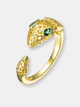 Load image into Gallery viewer, Gold Plated Green Cubic Zirconia ModernRing