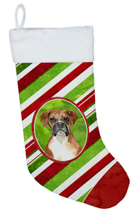 Boxer Christmas Candy Stripe Christmas Stocking