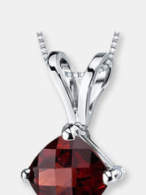 Load image into Gallery viewer, Garnet Pendant Necklace 14 Karat White Gold Cushion 1.1 Carats