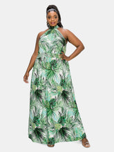 Load image into Gallery viewer, Tropical Halter Neck Maxi Dress