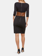 Load image into Gallery viewer, Focus By Shani - Ponte Knit Dress With Leather Waistband
