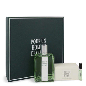 CARON Pour Homme by Caron Gift Set -- 4.2 oz Eau De Toilette Spray + 3.3 oz Soap + .06 oz Vial (sample) for Men