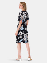 Load image into Gallery viewer, Betty Dress in Pastel Leaves Navy