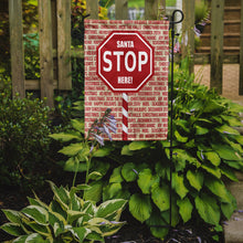 Load image into Gallery viewer, Santa Claus Stop Here Stop Sign Garden Flag 2-Sided 2-Ply