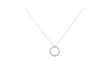 Load image into Gallery viewer, .925 Sterling Silver 1/3 Cttw Round-cut Diamond Open Circle Halo 18&quot; Pendant Necklace