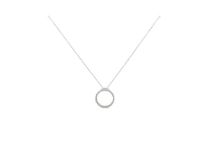 .925 Sterling Silver 1/3 Cttw Round-cut Diamond Open Circle Halo 18" Pendant Necklace