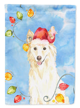 Load image into Gallery viewer, Christmas Lights White Collie Garden Flag 2-Sided 2-Ply