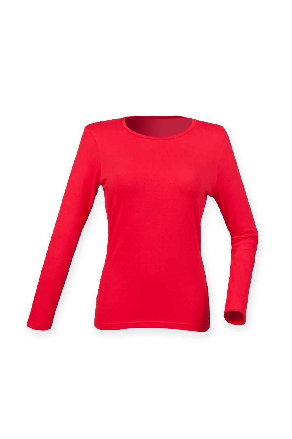 Skinni Fit Womens/Ladies Feel Good Stretch Long Sleeve T-Shirt (Bright Red)