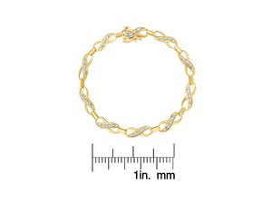 10K Yellow Gold Round Cut Infinite Love Diamond Bracelet
