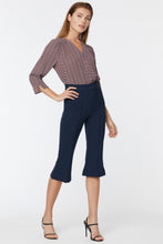 Load image into Gallery viewer, Flared Pedal Pusher Pants - Oxford Navy