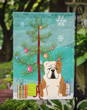 Load image into Gallery viewer, 11 x 15 1/2 in. Polyester Merry Christmas Tree English Bulldog Fawn White Garden Flag 2-Sided 2-Ply