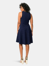 Load image into Gallery viewer, Ava A-Line Dress in Classic Navy Luxe Jacquard